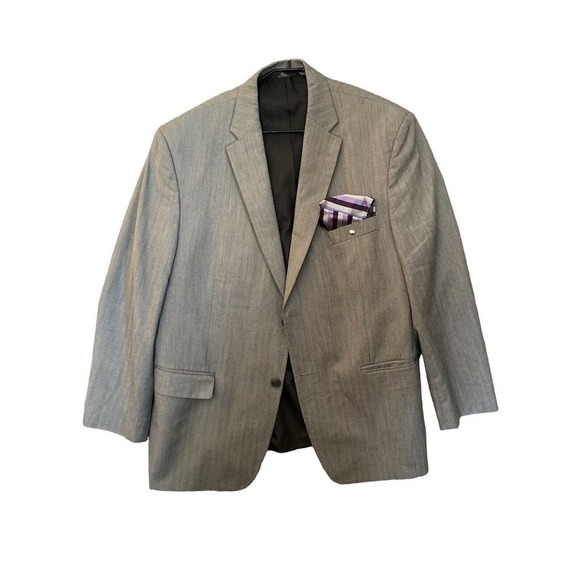 Haggar Blazer Men's 46 R Gray Suit Up System Jacket Sport Coat - Picture 1 of 11